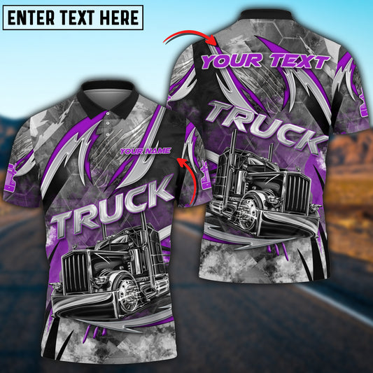 Joycorners Truck Smoky Pattern Personalized Name Shirt For Truck Driver (Multicolor)