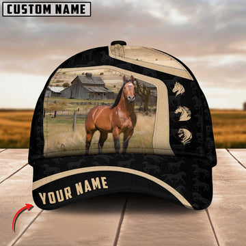 Joycorners Horse Black Yellow Pattern Customized Name Cap