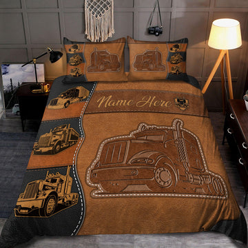 Joycorners Trucker Custom Name Bedding Set For Truck Driver