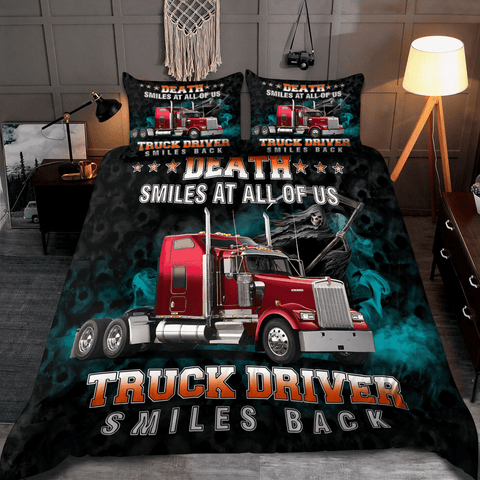 Joycorners Trucker Death Smiles At All Of Us Bedding Set