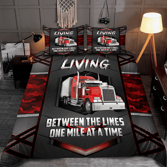 Joycorners Trucker Living Between The Lines Bedding Set For Truck Driver