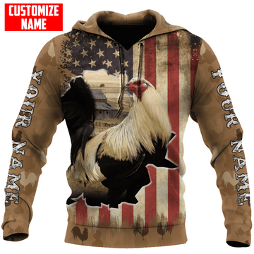 Joycorners Custom Name Rooster 3D Design All Over Printed Shirts