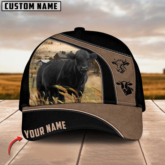 Joycorners Black Angus Customized Name Black Brown Cap