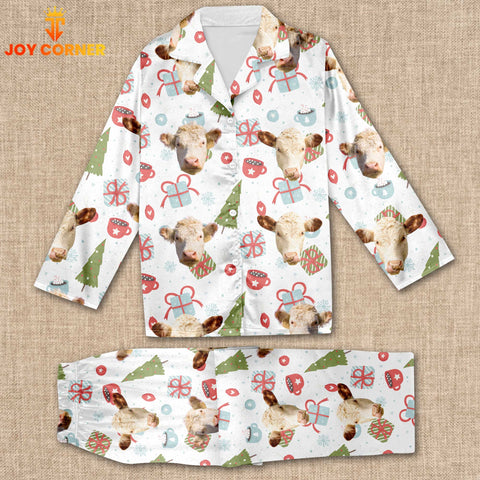 Joycorners Hereford Cattle Christmas Pattern 3D Pajamas