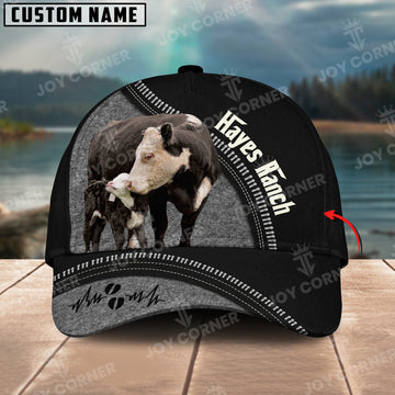 Joycorners Hereford Gray Black Customized Name 3D Classic Cap For Lyndell