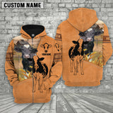 Joycorners Farm Personalized Name Holstein Leather Pattern 3D Printed Hoodie