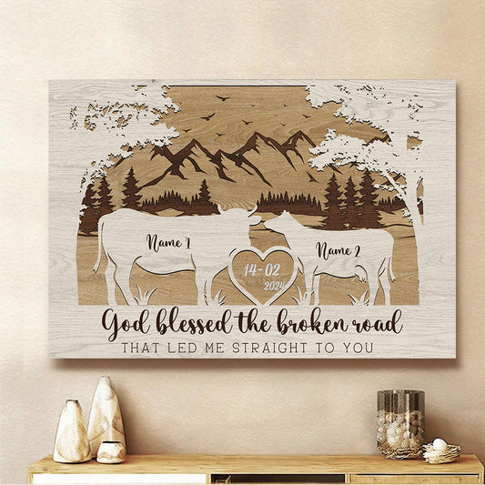 Joycorners Cattle God Blessed The Broken Road Canvas