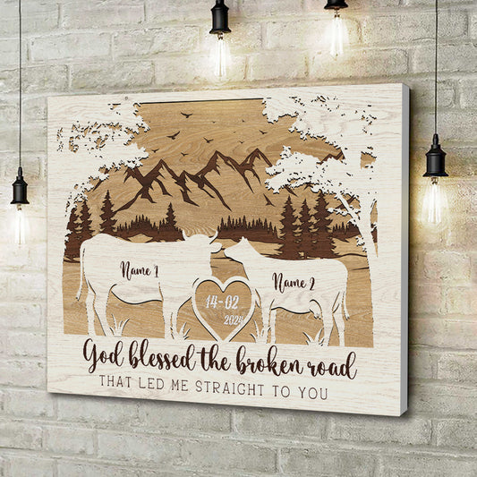 Joycorners Cattle God Blessed The Broken Road Canvas