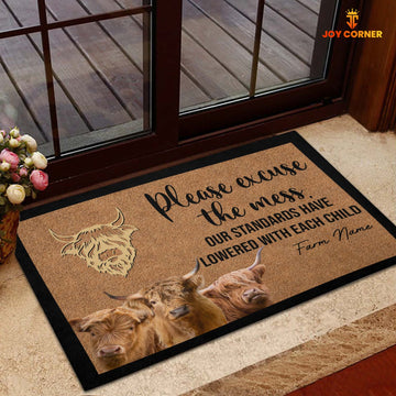Joycorners Highland Please Excuse The Mess Doormat