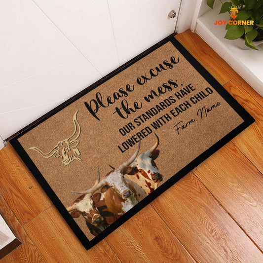 Joycorners Texas Longhorn Please Excuse The Mess Doormat