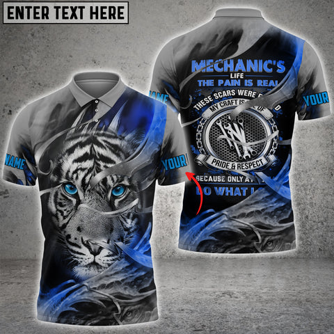 Joycorners Mechanic Tiger Man Custom Name Printed 3D Shirt