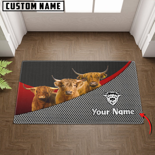 Joycorners Highland Cattle Metal Pattern Doormat