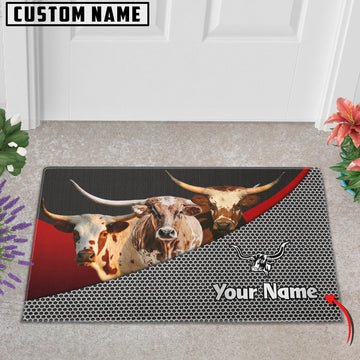 Joycorners Texas Longhorn Metal Pattern Doormat