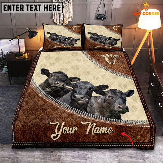 Joycorners Happiness Angus Cattle Quilt Bedding Set