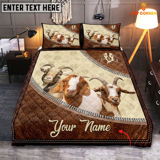 Joycorners Happiness Boer Goat Quilt Bedding Set