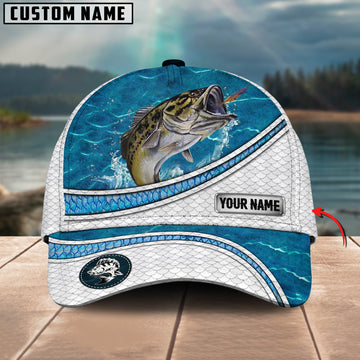 Joycornerss Custom Name Black Bass Fishing Water Tornado 3D Classic Cap