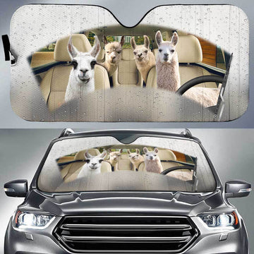 Joycorners Llama On The Rain All Over Printed 3D Sun Shade