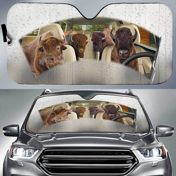 Joycorners Bison On The Rain All Over Printed 3D Sun Shade