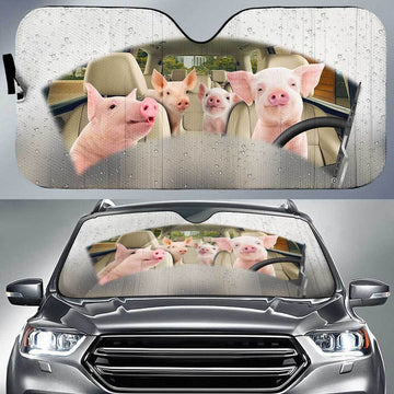 Joycorners Pig On The Rain All Over Printed 3D Sun Shade