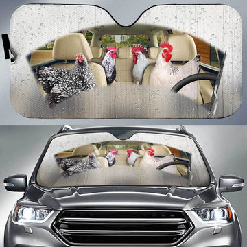 Joycorners Chicken On The Rain All Over Printed 3D Sun Shade