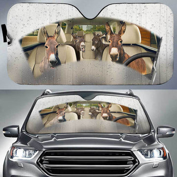 Joycorners Donkey On The Rain All Over Printed 3D Sun Shade