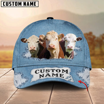 Joycorners Custom Name Hereford Jeans Pattern 3D Classic Cap