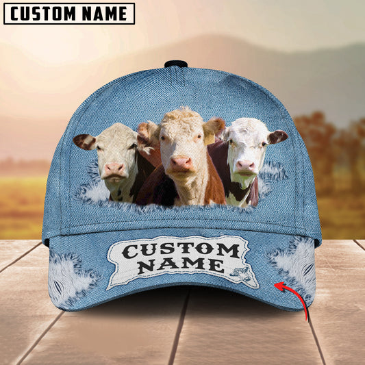 Joycorners Custom Name Hereford Jeans Pattern 3D Classic Cap