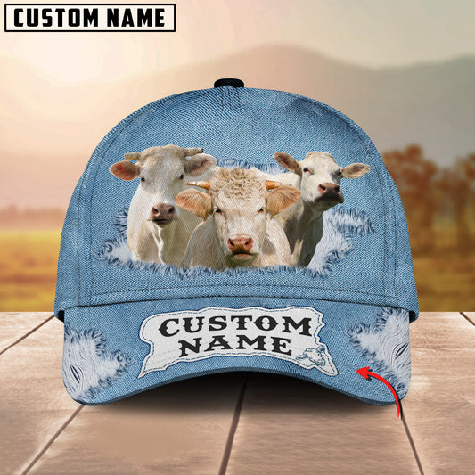 Joycorners Custom Name Charolais Jeans Pattern 3D Classic Cap