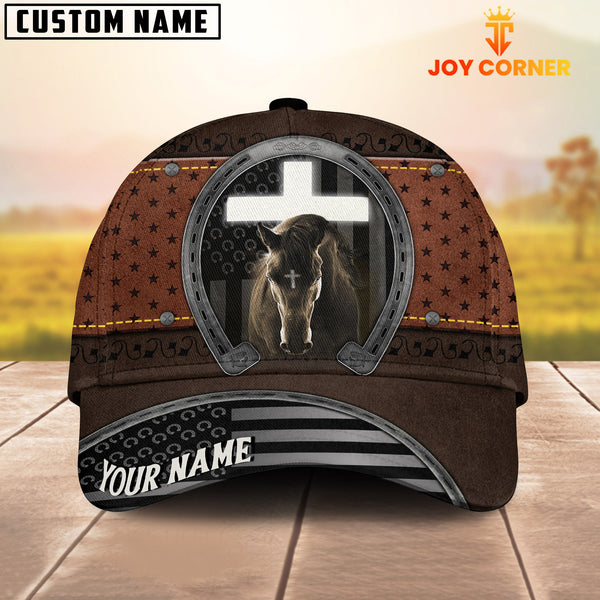 Joycorners Custom Name Jesus And Black Horse 3D Cap