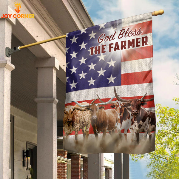Joycorners Farm Texas Longhorn US 3D Flag
