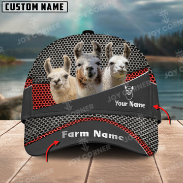 Joycorners Llama Customized Name And Farm Name Metal 3D Classic Cap