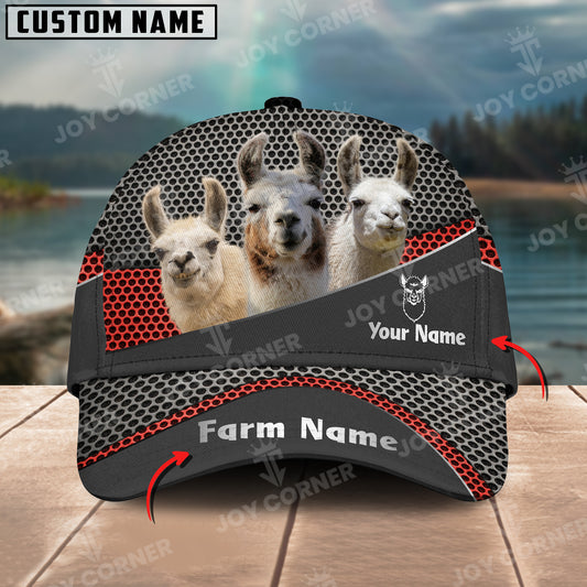 Joycorners Llama Customized Name And Farm Name Metal 3D Classic Cap