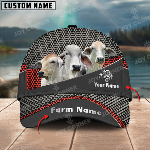 Joycorners Brahman Customized Name And Farm Name Metal 3D Classic Cap