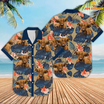 Joy Corners Highland Cattle 3D Hawaiian Shirt