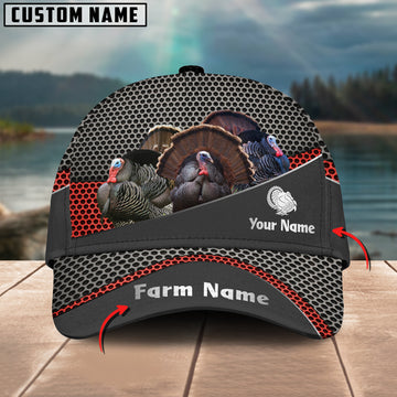 Joycorners Turkey Customized Name And Farm Name Metal 3D Classic Cap