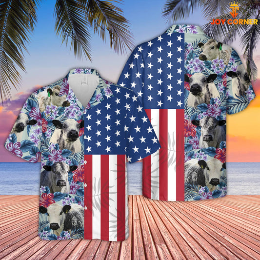 Joy Corners Speckle Park Flower Pattern American 3D Hawaiian Shirt