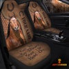 Joycorners Horse Leather Carving Customized Name Car Seat Cover Set