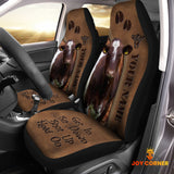 Joycorners Shorthorn Leather Carving Customized Name Car Seat Cover Set