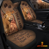 Joycorners Limousin Leather Carving Customized Name Car Seat Cover Set