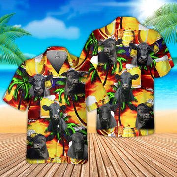 Joy Corners Black Angus Drink Beer 3D Hawaiian Shirt