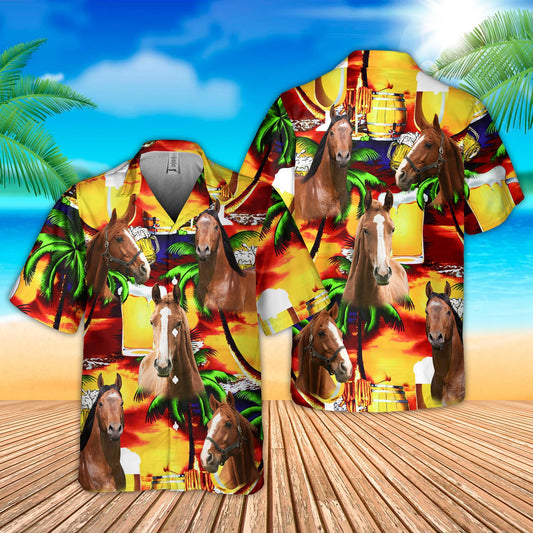 Joy Corners Horse Drink Beer 3D Hawaiian Shirt