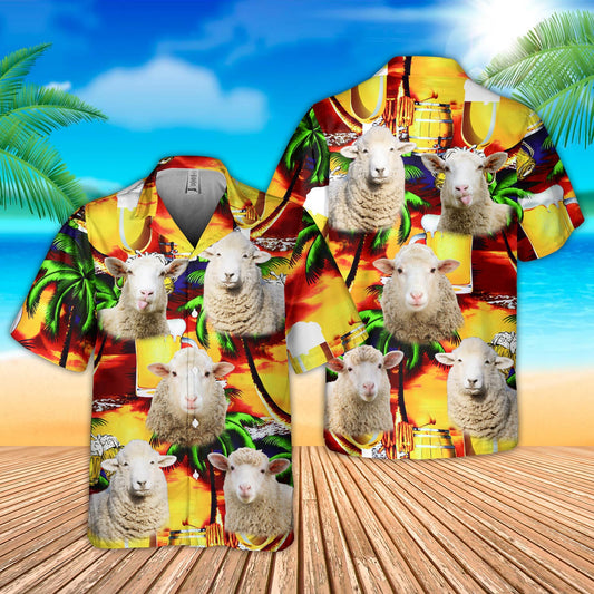 Joy Corners Sheep Drink Beer 3D Hawaiian Shirt