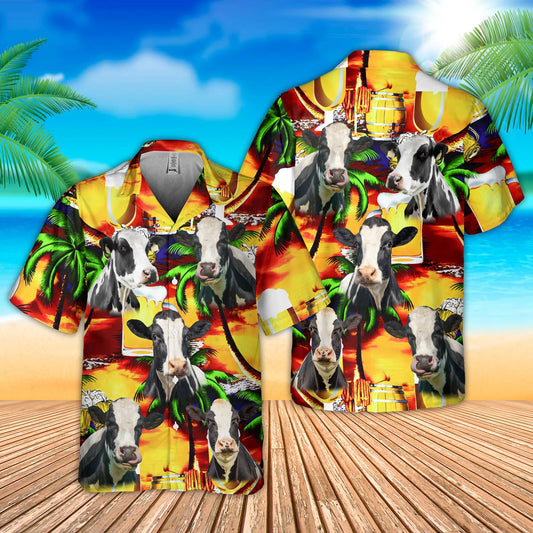 Joy Corners Holstein Drink Beer 3D Hawaiian Shirt