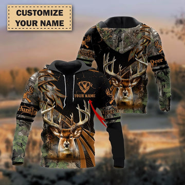 Joycorners Deer Hunting Personalized Name Camouflage Pattern 3D Hoodie