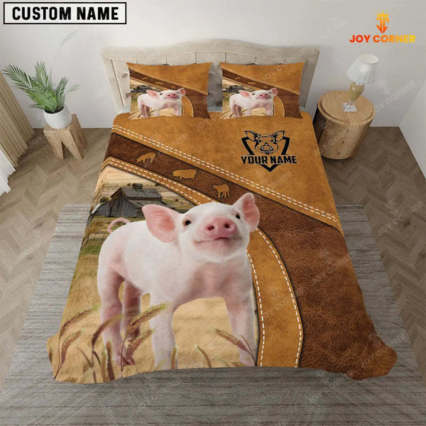 Joycorners Custom Name Pig Bedding set