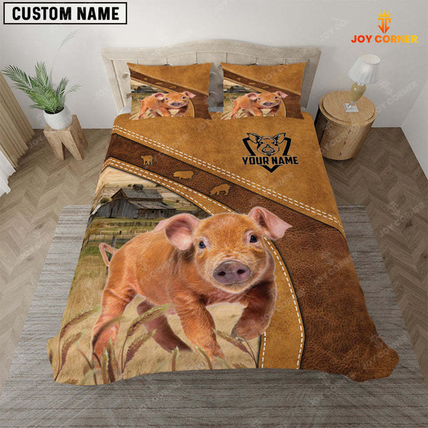 Joycorners Custom Name Duroc Pig Bedding set