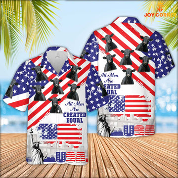 Joy Corners Black Angus Are Men Are Created Equal 3D Hawaiian Shirt