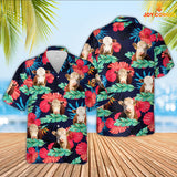 Joy Corners Hereford Face Tropical Pattern 3D Hawaiian Shirt