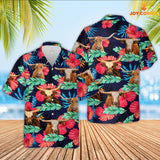 Joy Corners Texas Longhorn Face Tropical Pattern 3D Hawaiian Shirt