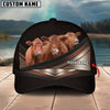 Joycorners Happiness Red Angus Customized Name Brown 3D Classic Cap